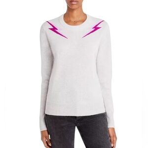 AQUA - Cashmere Lightning Bolt Sweater 100% Cashmere Sz S